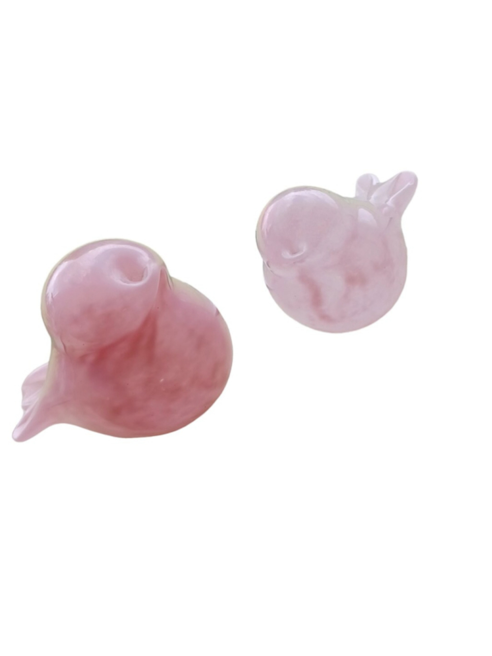 Murano Vintage Alabaster Pink Birds x 2